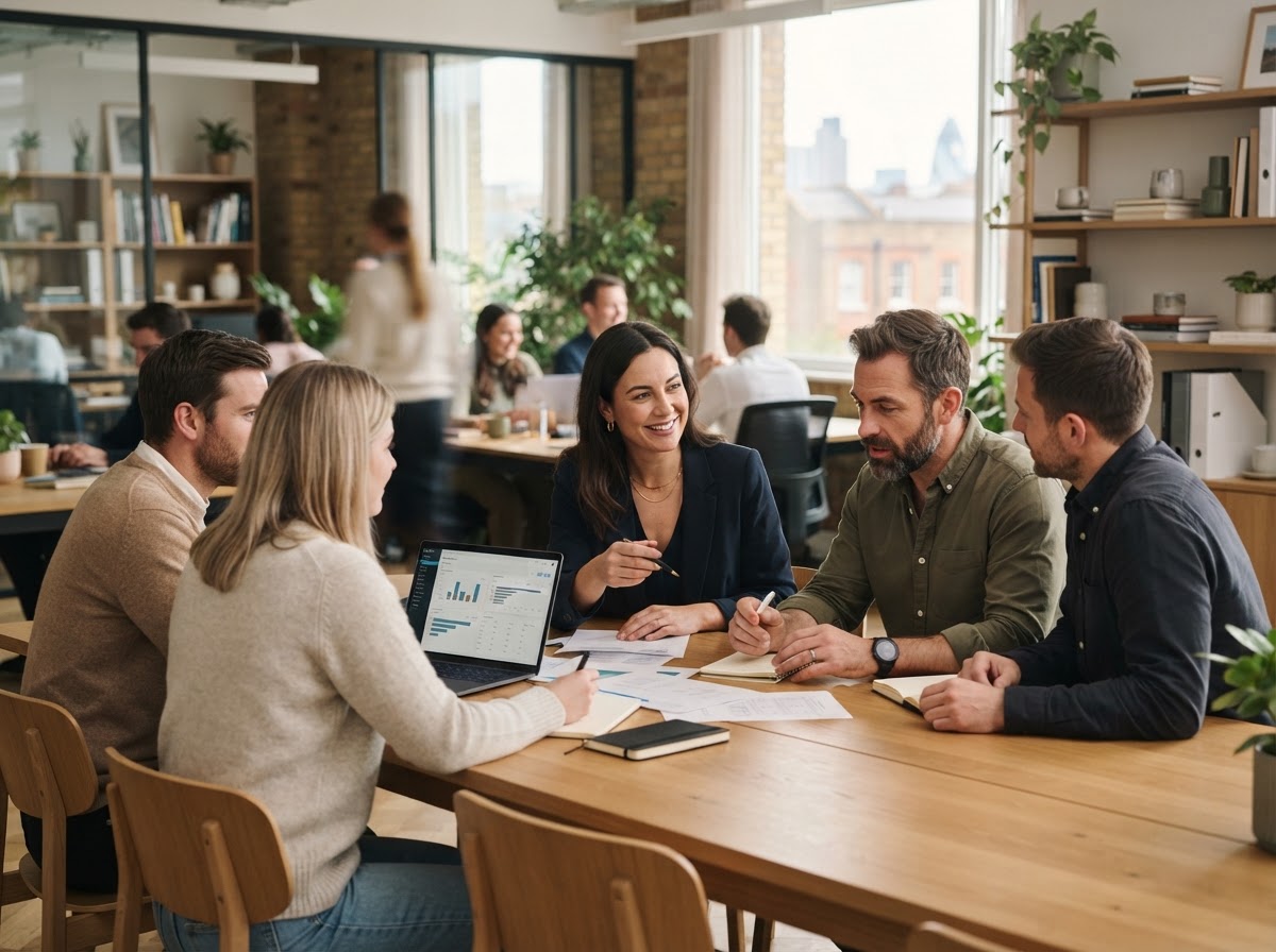 Global Market analysts reviewing AI-driven investment data